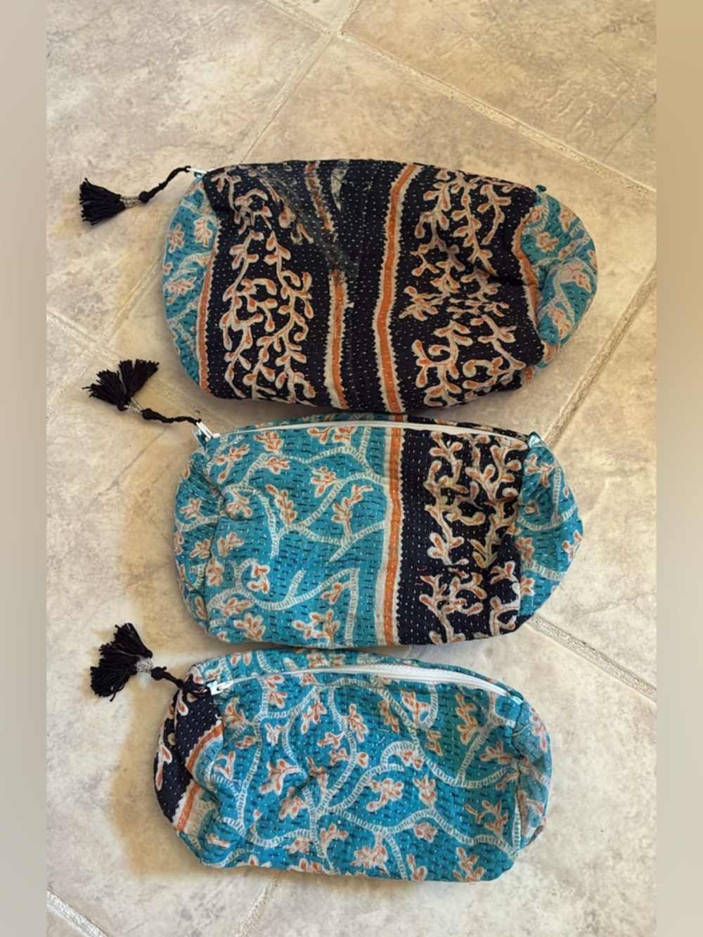 Lot 3 Pouches Cases Bags Provence France Hand Made New